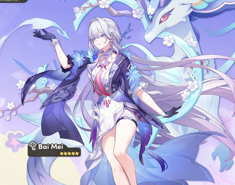 Honkai Nexus Anima Bai Mei, the 8th Novarch of Reality, with her Anima Seroplumanth
